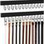 Soporte pared organiz. cinturones madera 24 ganchos metal