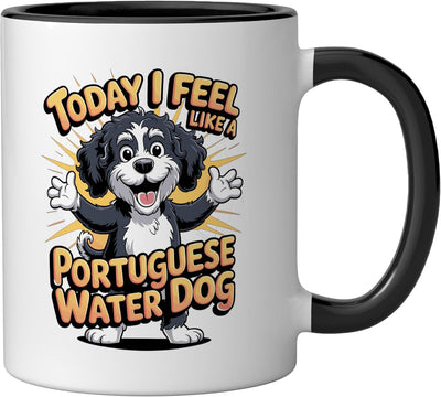 Taza cerámica para perros PWD estilo Portugués en negro/blanco