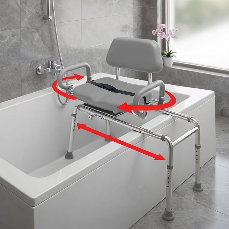 Banco ducha con asiento giratorio ajustable