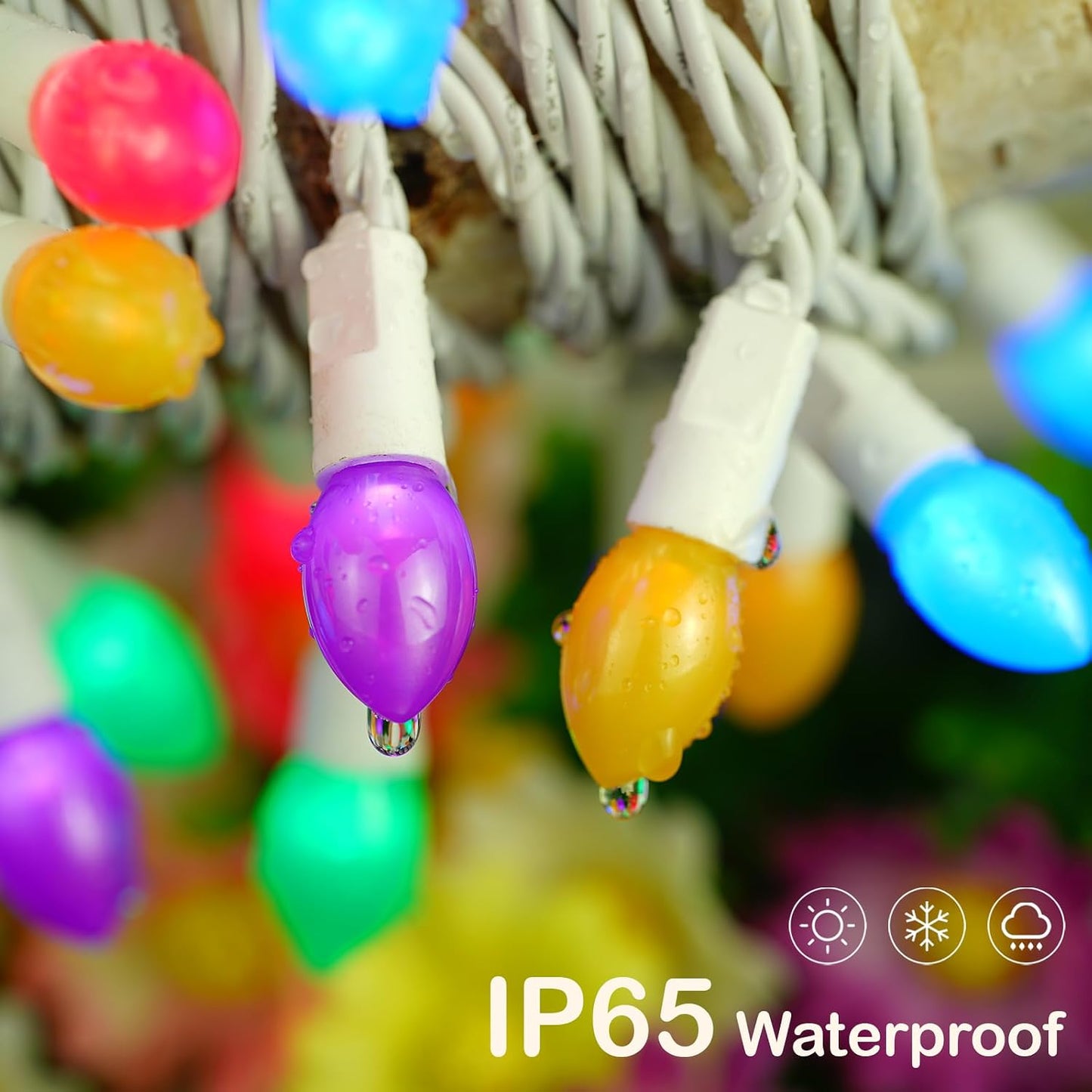 Guirnalda luces Pascua 50 LED 17pies multicolor enchufable