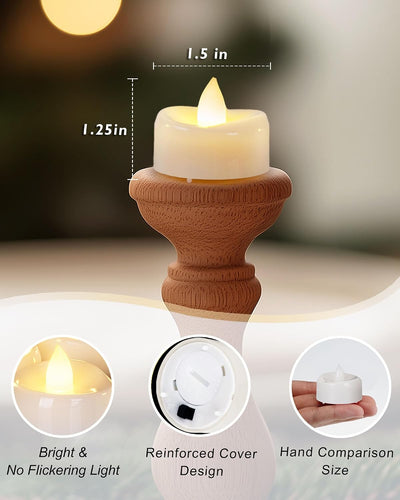 Velas de té eléctricas sin llama 1.5x1.25" color blanco