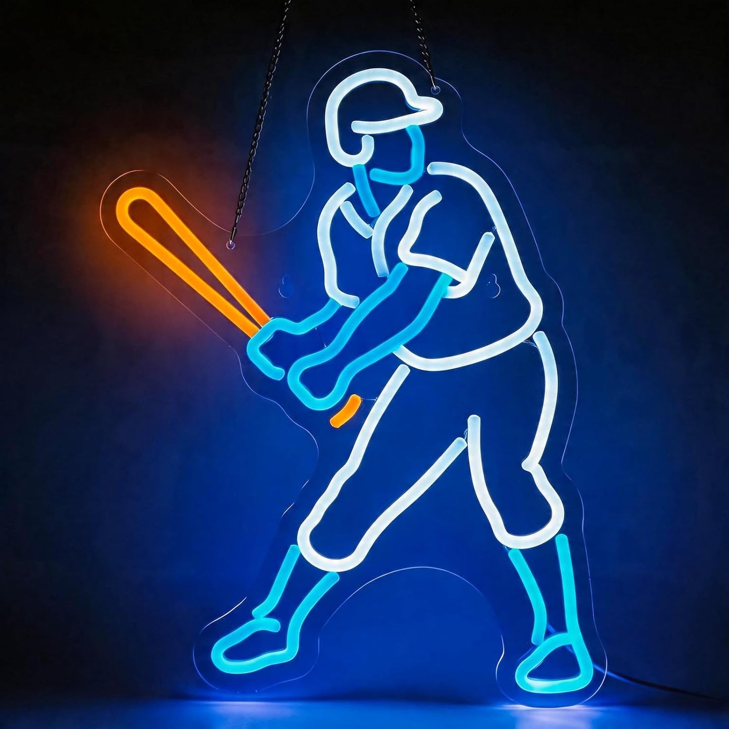 Letrero neón béisbol LED para niños 16.7x13pulg