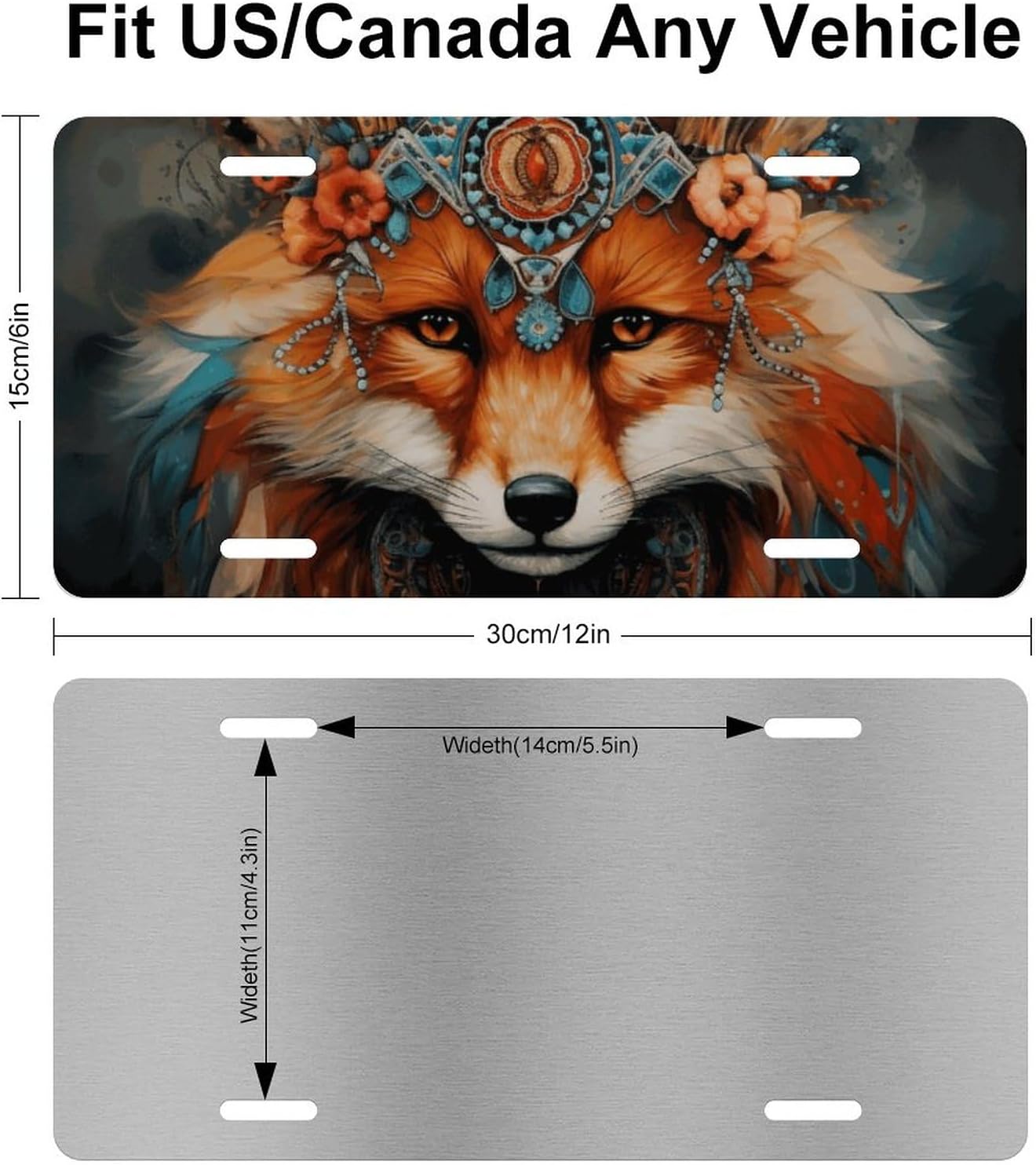 Placa matrícula decorativa bohemia para auto metal aluminio