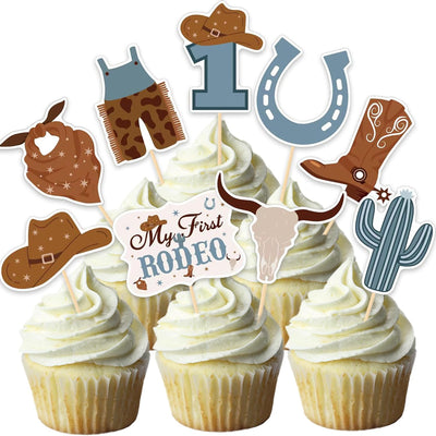 Decoración cupcakes fiesta vaquero occidental para niños