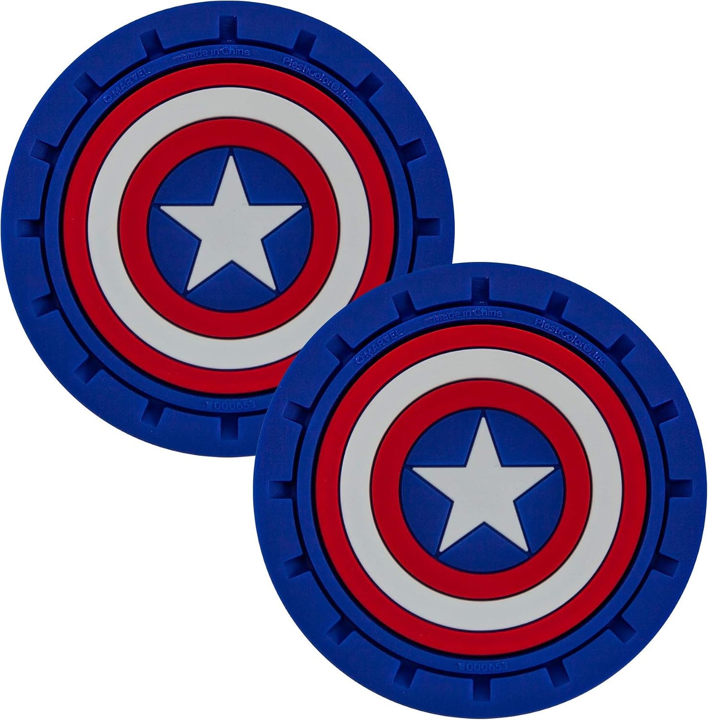 Portavasos Marvel Capitán América para auto pack 2 azul