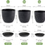 Set 3 Macetas Plástico Negro con Motas Blancas