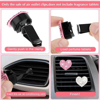 4 Pzas Clip Ventilación Coche Decorativo Corazón