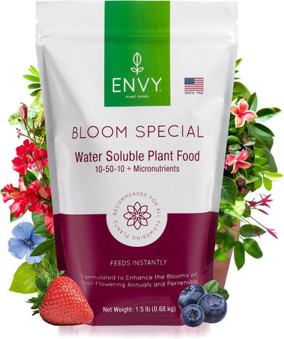 Alimento vegetal soluble 10-50-10 para flores más grandes