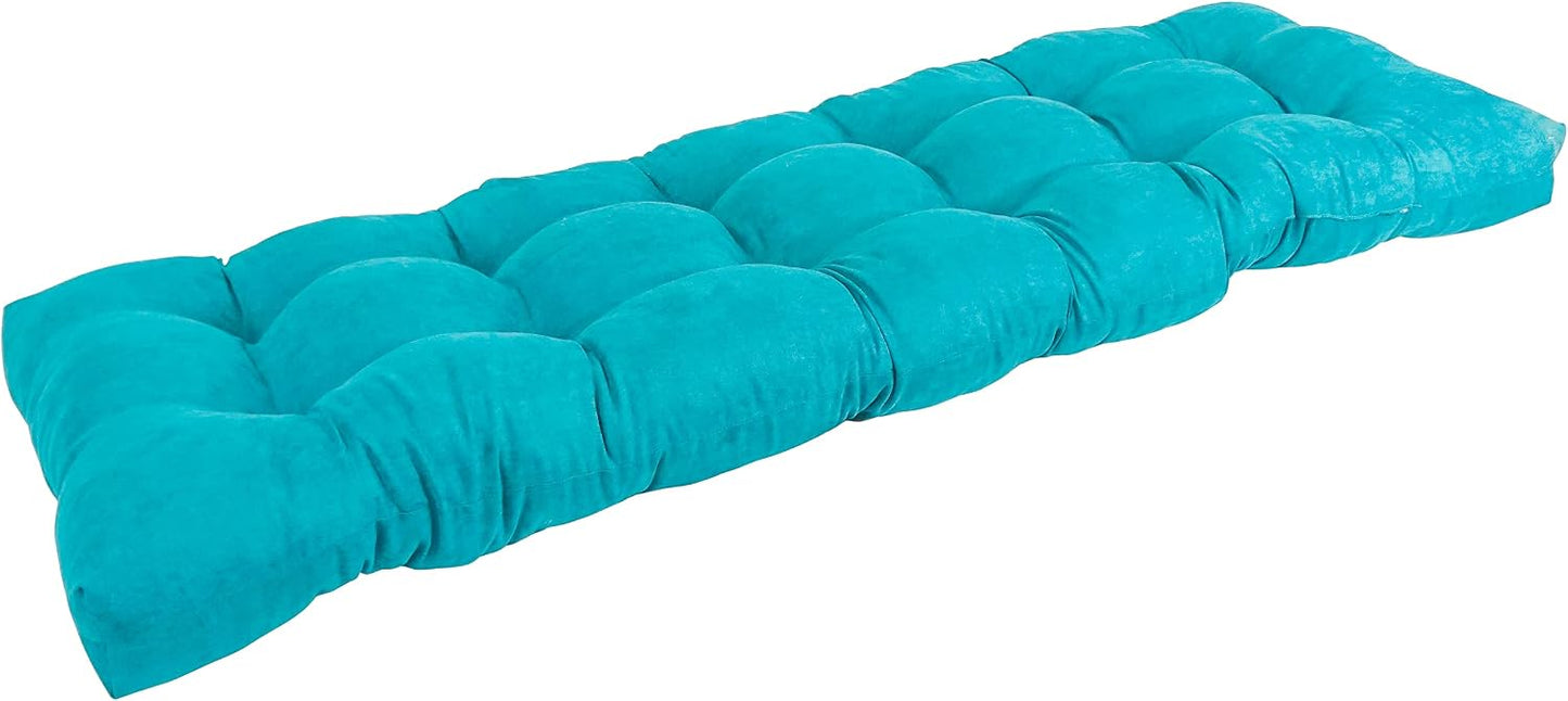Cojín banco microgamuza 60x19pulg azul aguamarina