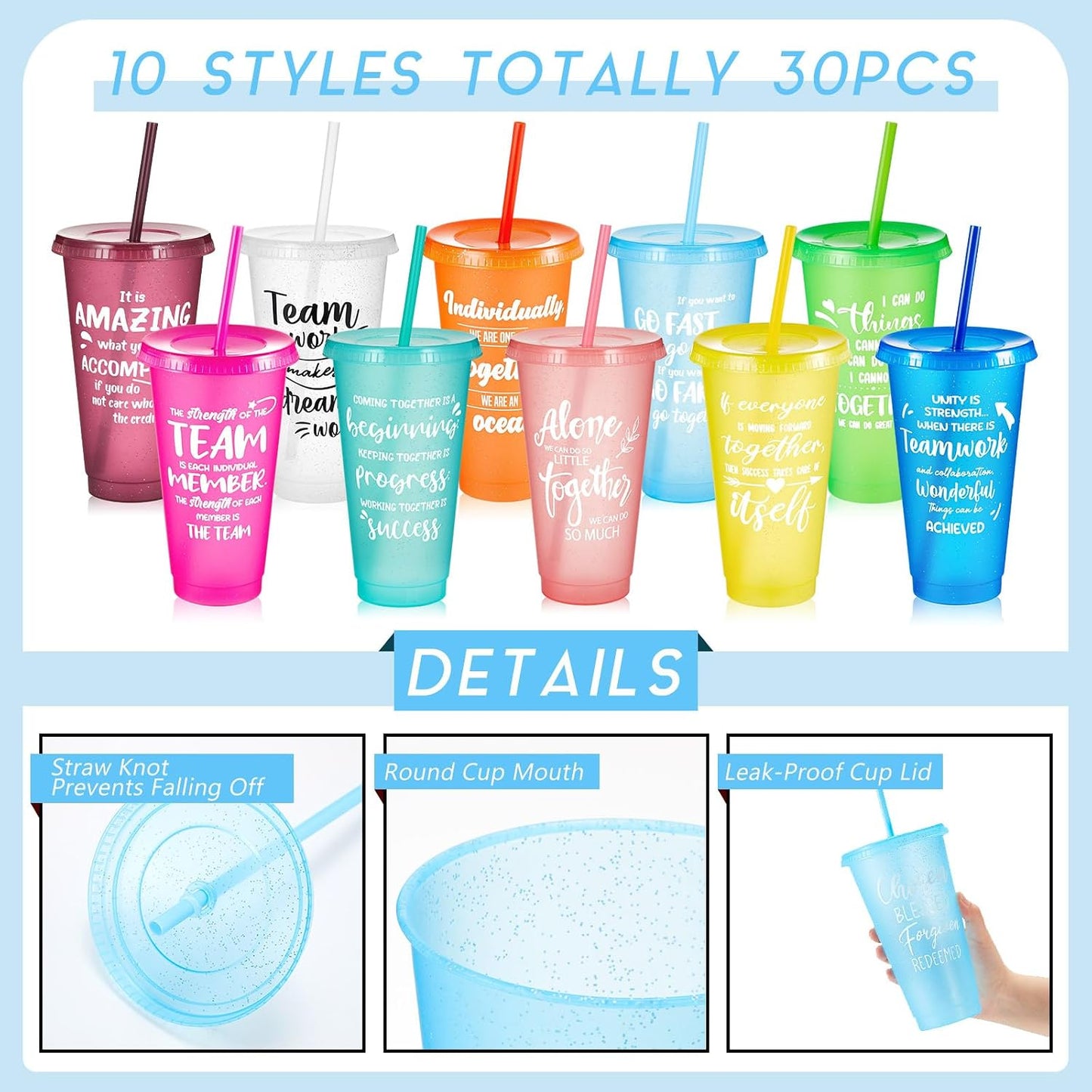 30 Vasos Plástico Reutilizables Regalo Grupo