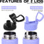 Botella agua acero inox 20oz popote set 8 tazas vacío doble