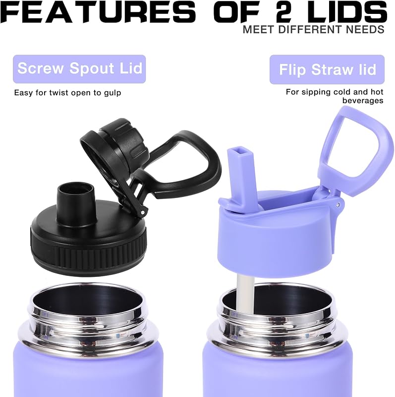 Botella agua acero inox 20oz popote set 8 tazas vacío doble