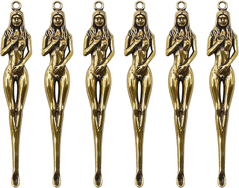 6 Mini Colgantes Cuchara Latón para Joyas y Manualidades