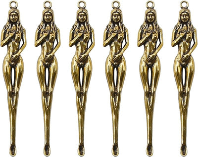 6 Mini Colgantes Cuchara Latón para Joyas y Manualidades