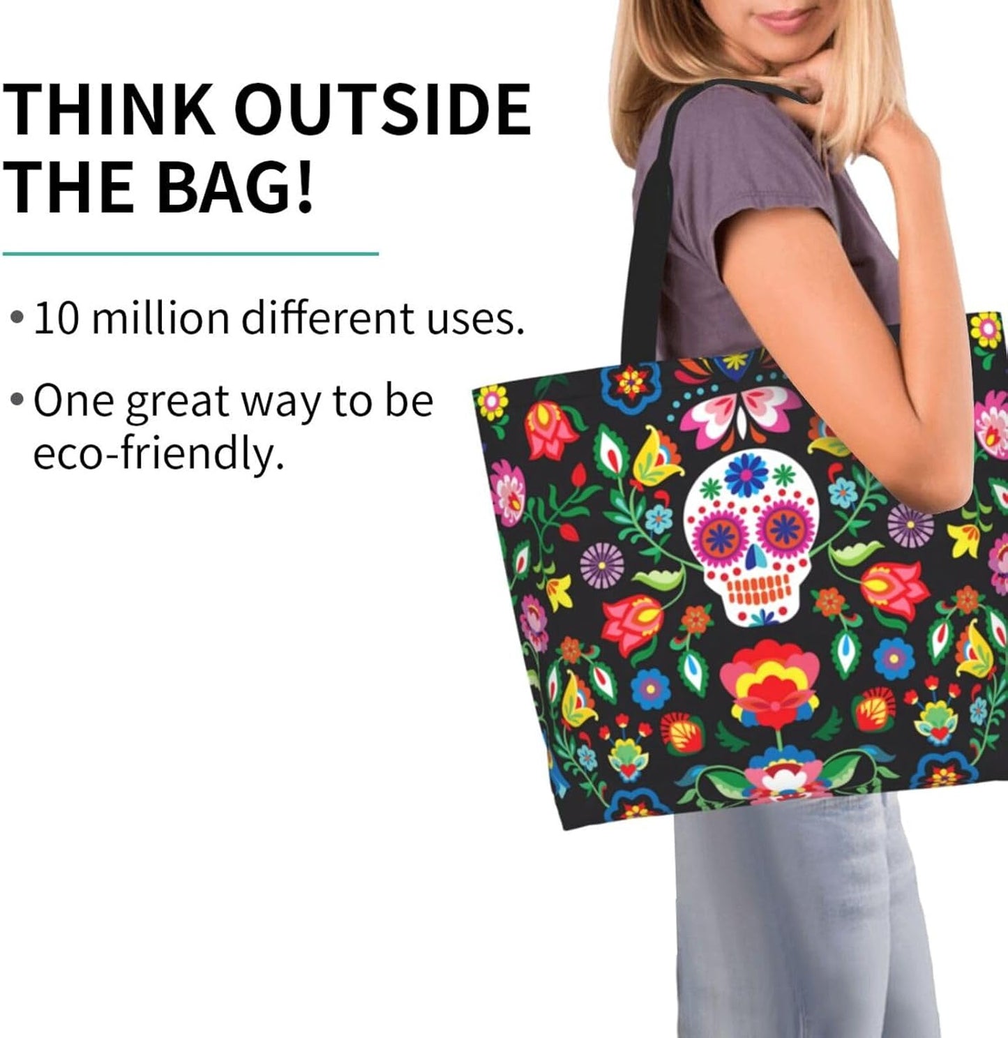 Bolso mano camuflaje reutiliz. para mujer viaje compras