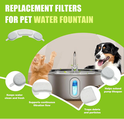 Paquete de 16 filtros para fuente de agua para perros compatibles con Smartoo