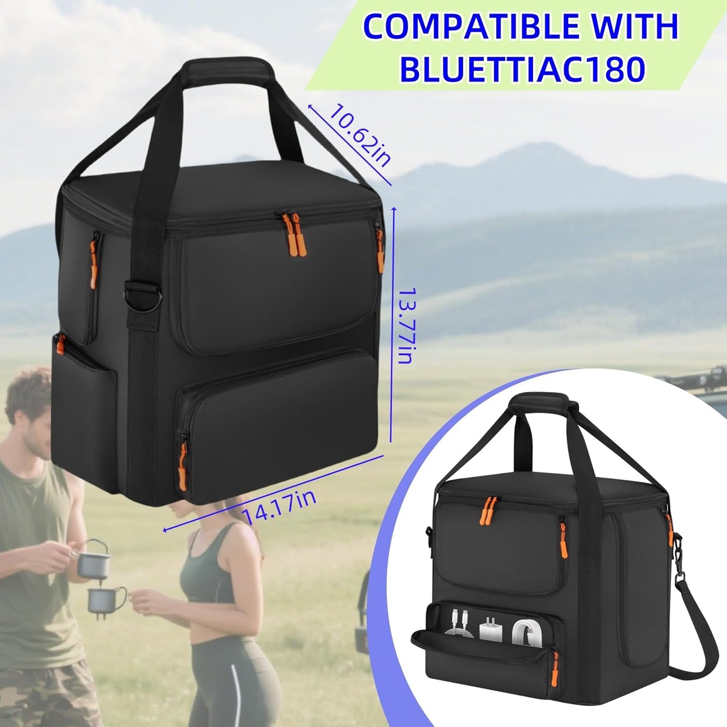 Funda transporte BLUETTI AC180-1680D acolchada