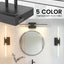 Lámpara baño moderna 24pulg LED negras sobre espejo