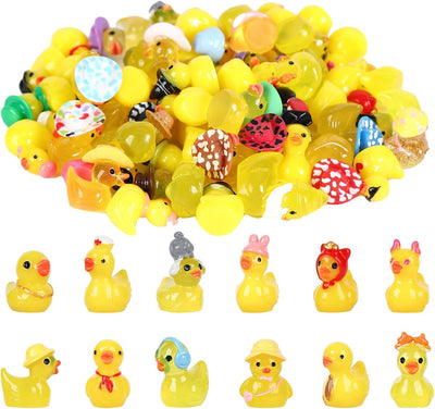 60 Pzas Patos Resina Multicolor Adorno Jardín
