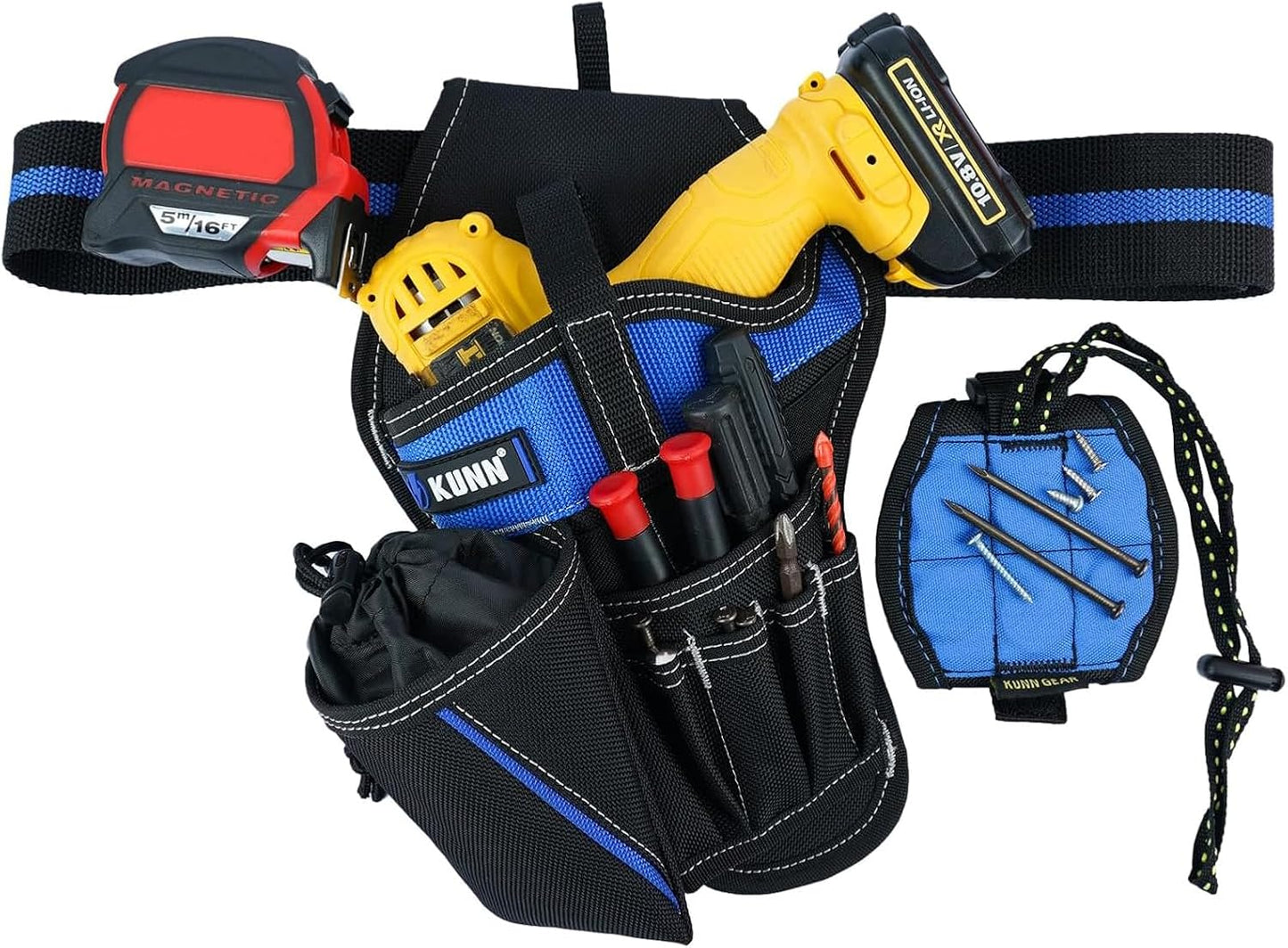 Set fundas taladro zurdos 3en1 cinturón magnético negro