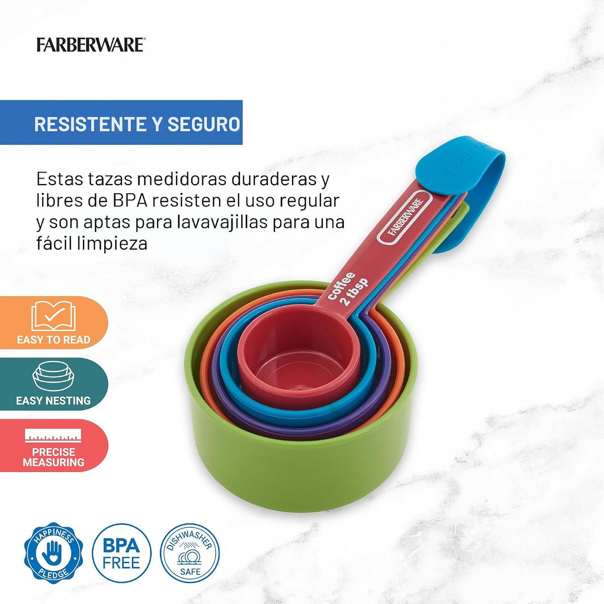 Set 5 Tazas Medidoras Plástico Sin BPA
