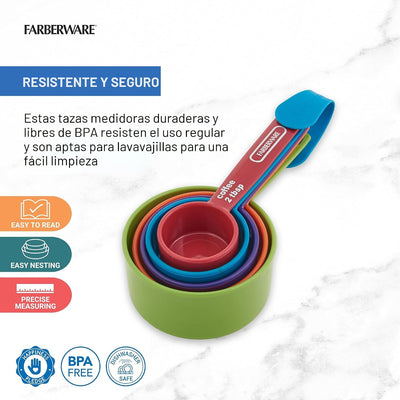 Set 5 Tazas Medidoras Plástico Sin BPA