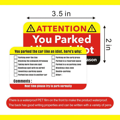 160 Pzas Tarjetas Mal Estacionamiento 8.89x5.08cm Regalo Adultos