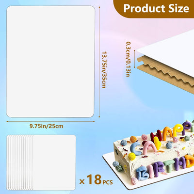 Tableros rectangulares para tartas 13.75 x 9.75 pulgadas color blanco cartón resistente
