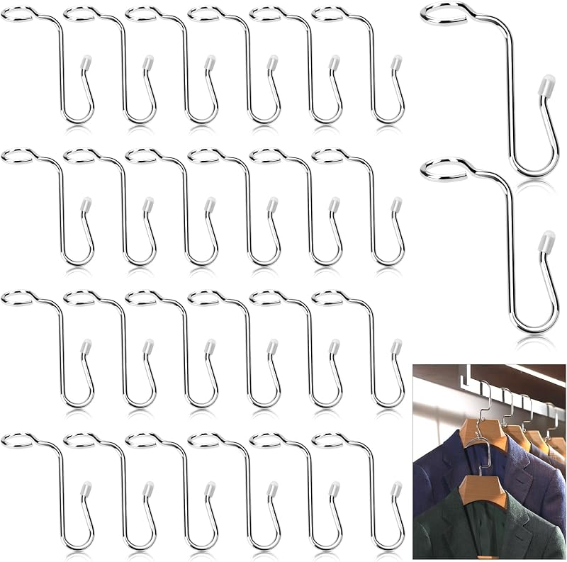 50 Ganchos Metal para Perchas Ropa Color Plateado