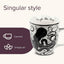Taza cerámica bohemia 16oz diseño pulpo blanco y negro