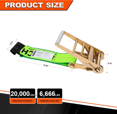 Correas trinquete 4pulg pack 2 para remolques y camiones
