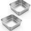 2 Moldes Cuadrados Acero Inox 6x6pulg para Hornear
