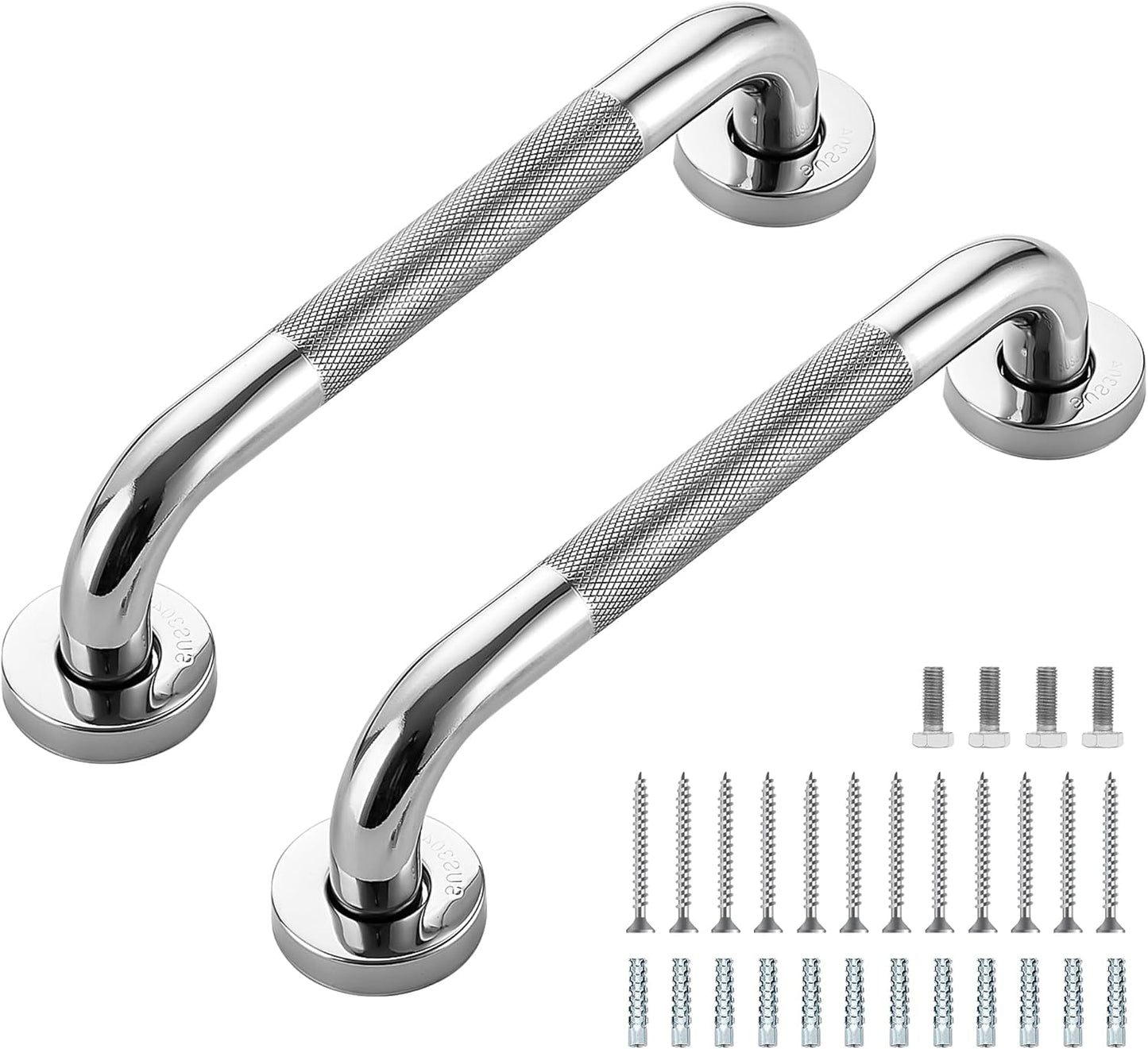 Barras agarre ducha acero inox 12pulg antideslizantes