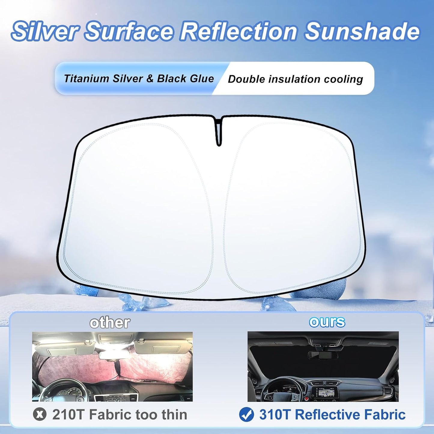 Parasol plegable para Honda CRV 17-22 poliéster reflectante