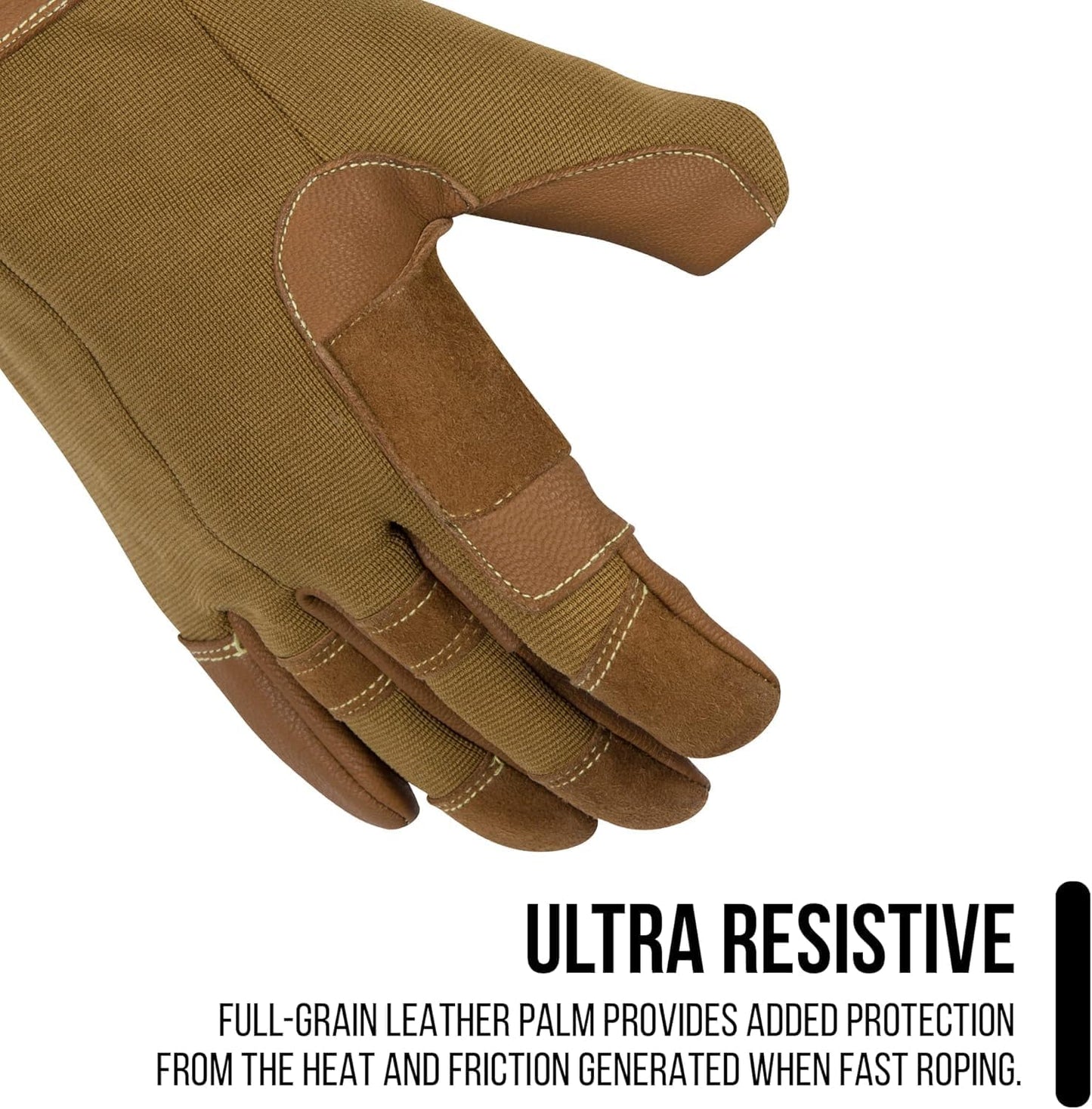Guantes cuero escalada y rappel antiderrap duraderos