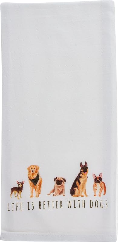 Toalla de té con tabla cortar perro talla única