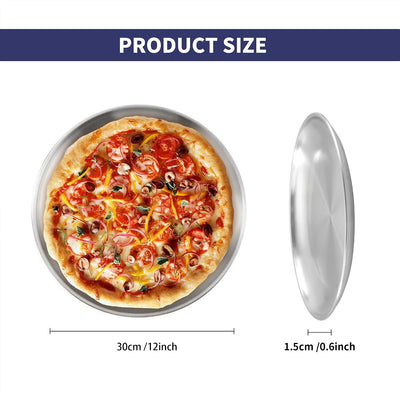 10 Pzas Bandejas Pizza Acero Inox 12pulg Antiadherente