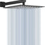Cabezal regadera lluvia acero inox 12pulg negro mate