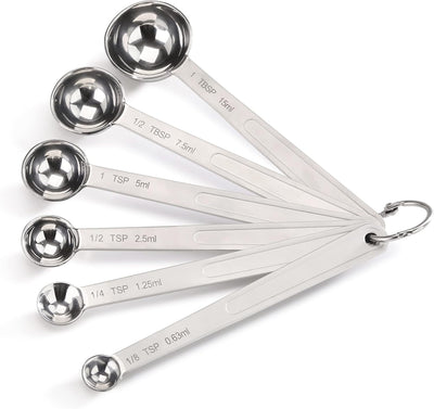 Set 6 Cucharas Medidoras Acero Inox 18/8
