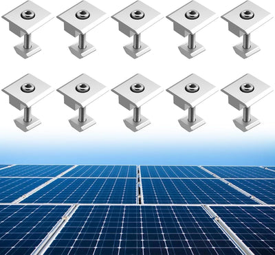 10 Abrazaderas T Aluminio Soporte Panel Solar 1.378pulg