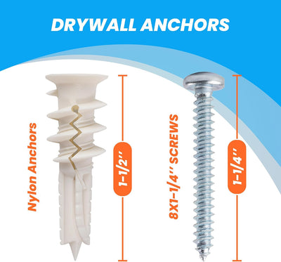 Kit anclajes para yeso 30 pzas #8 x 1-1/4"