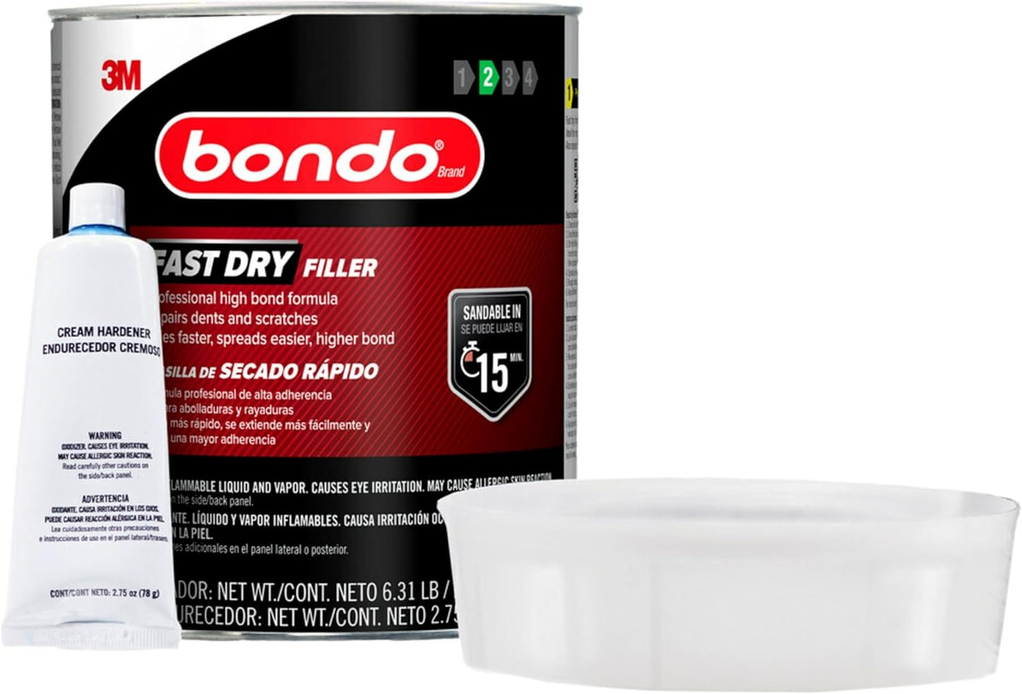 Bondo relleno rápido 6.31lb con endurecedor 2.75oz