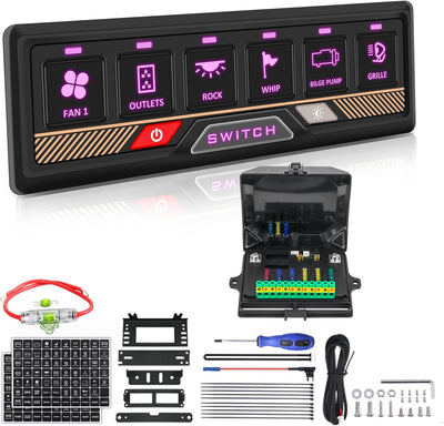 Panel interruptor RGB 6 bandas 60A app relé universal