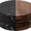Set 4 posavasos mármol y acacia redondos negros