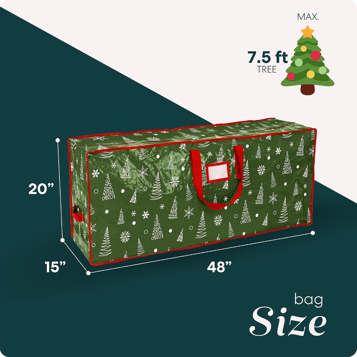 Bolsa almacenamiento árbol Navidad 7.5" impermeable con asas