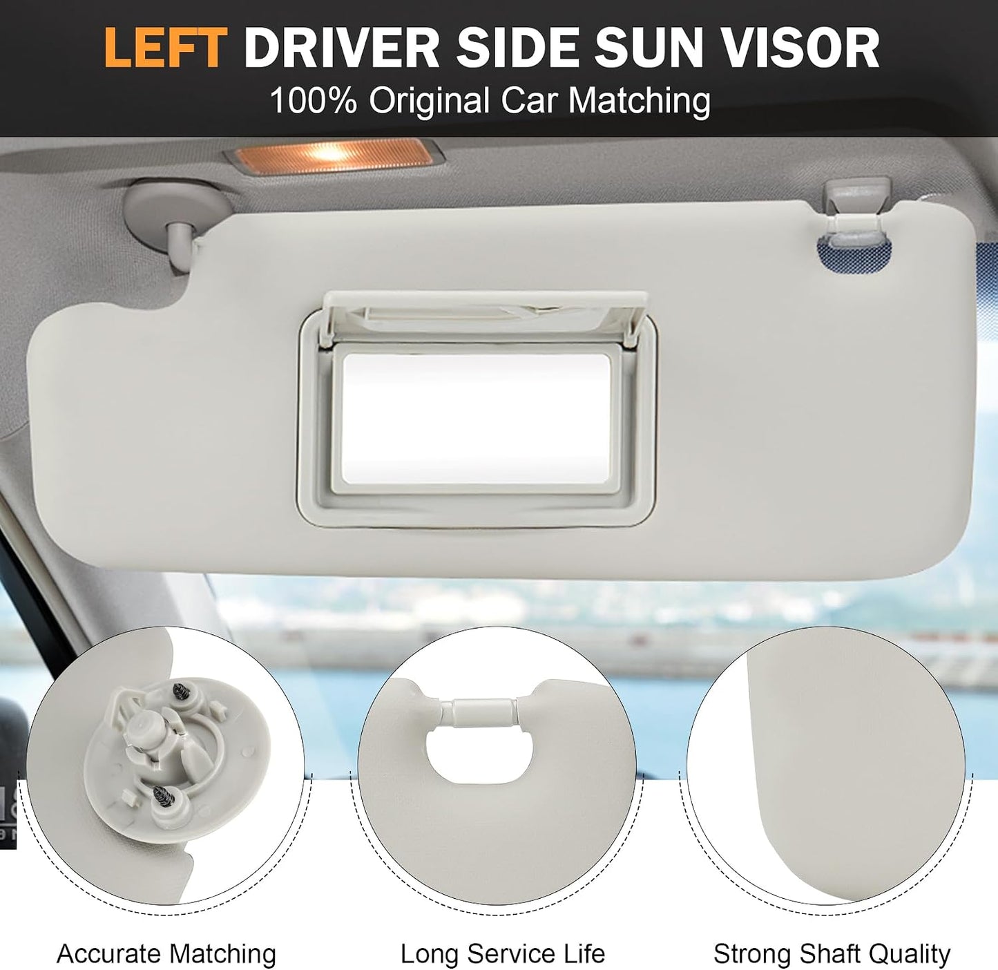 Visera solar gris izquierda Chevy Sonic 12-19