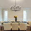 Candelabro moderno negro 12 luces estilo granja