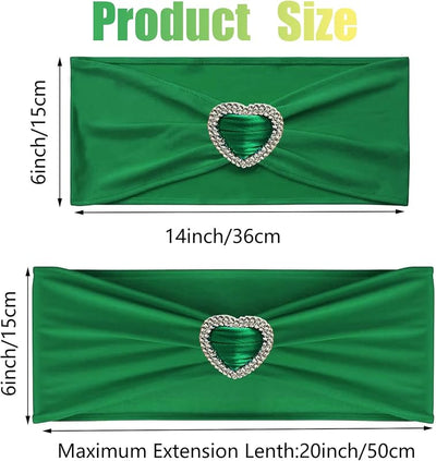Cintas elásticas para sillas 50 uds verde esmeralda
