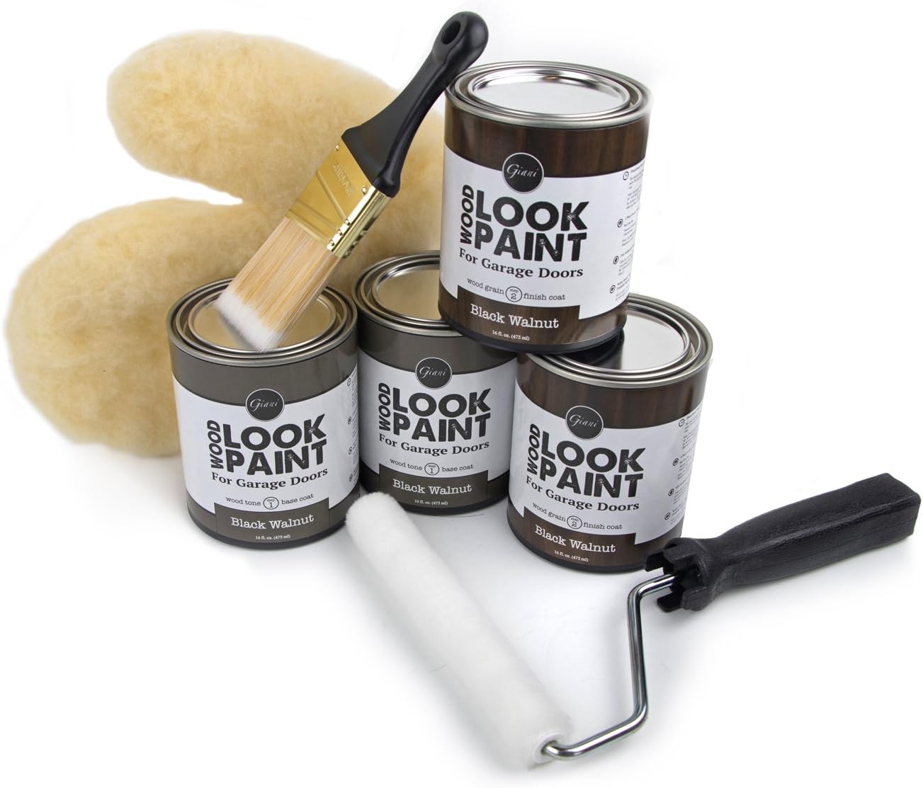 Kit pintura madera puerta garaje Nogal Negro