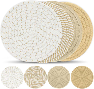 Salvamanteles 7pulg para platos calientes set 4 antimanchas